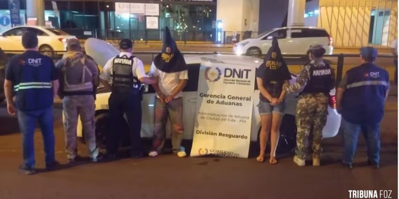 Casal preso na Ponte da Amizade com mais de 133 quilos de maconha